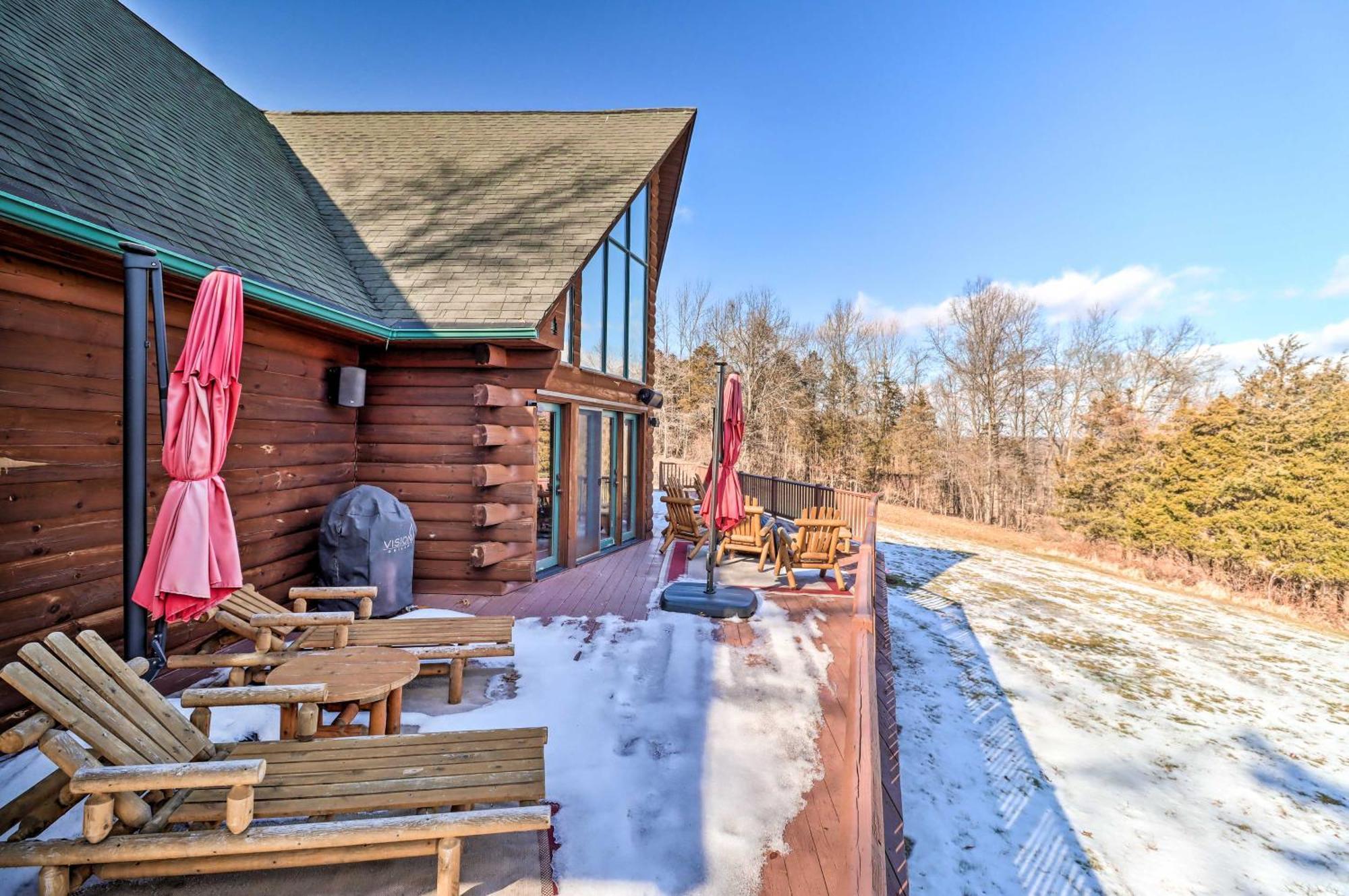 Luxury Log Cabin With Ev Charger And Mtn Views! Blairstown Exterior foto